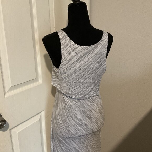 Splendid Dress Long Maxi Gray Striped Sun dress Layered Small Summer Sleeveless - Picture 4 of 9